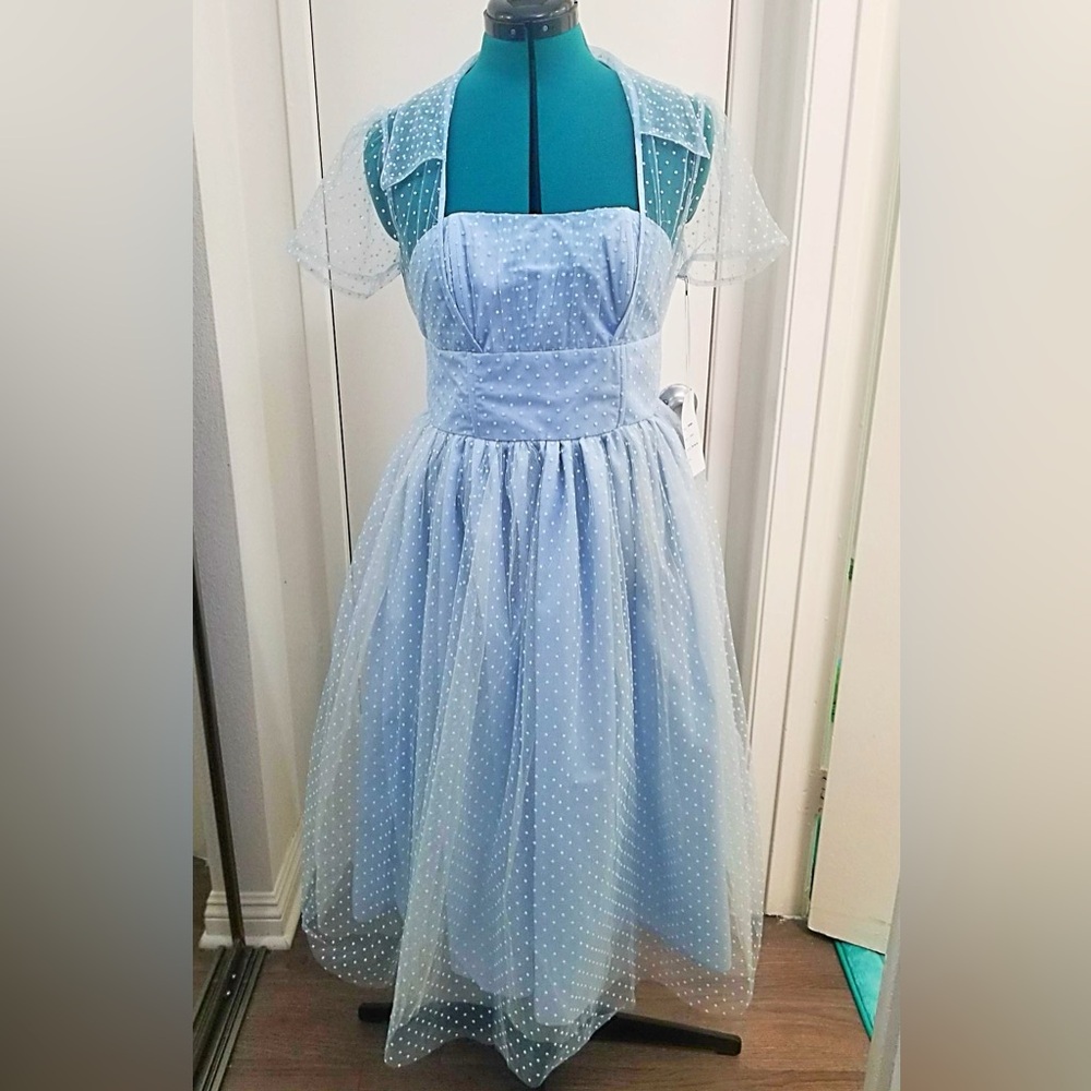 Blue tulle retro dress, Unique Vintage size 10/12